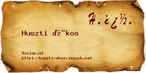 Huszti Ákos névjegykártya